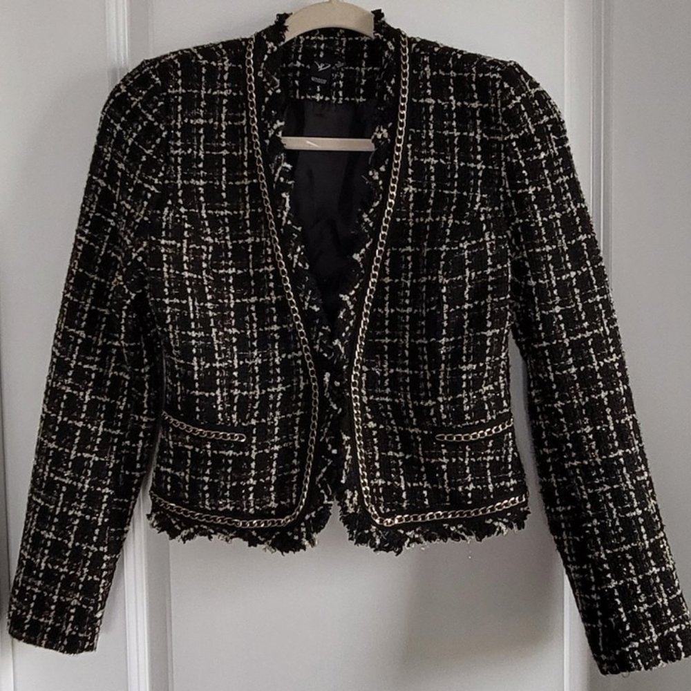 Windsor Tweed Gold Chain Trim Blazer/Jacket Size Small